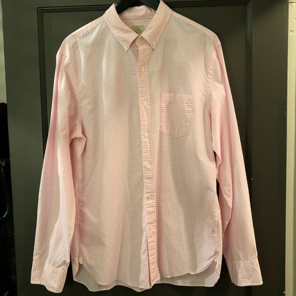 J.Crew Pink and White Cotton Buttondown
